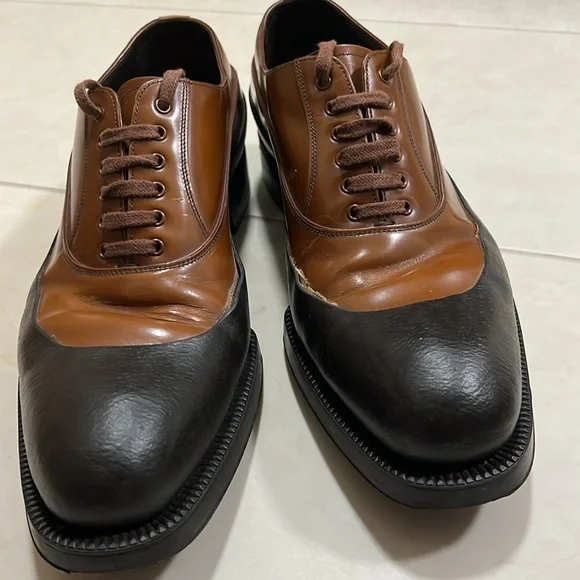 Prada Brown Shoe with rubber accent size 9 USA